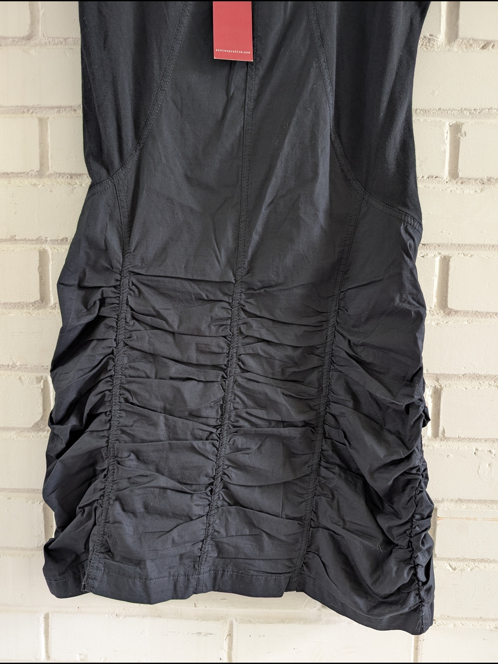 XCVI Wearables XS Black Aviana Ruched Cap-Sleeve Dress NWT - Picture 2 of 8